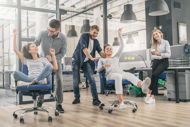 Young People Having Fun in the Office